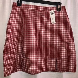 Hollister red plaid skirt